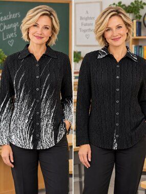 Magic Crush Reversible Crinkle Shirt Jacket One Size Fits Most